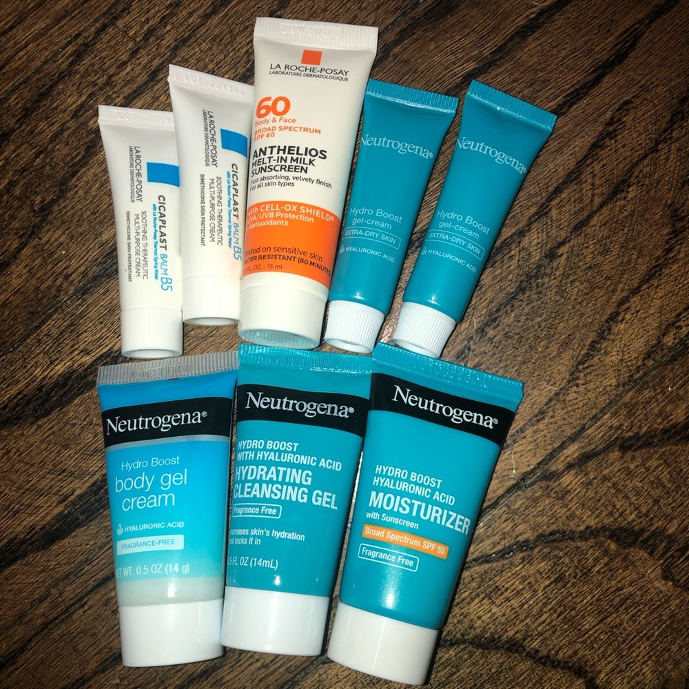 LaRoche Posay Anthelios Cicaplast, Neutrogena Hydroboost Travel Size Sunscreen